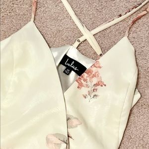 Lulu’s Elegantly Inclined Floral Print Maxi Dress